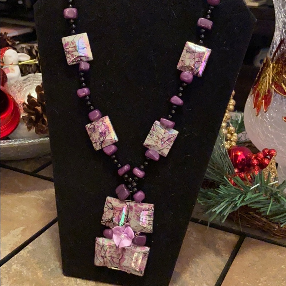 Kirtilia’s purple Squares Necklace